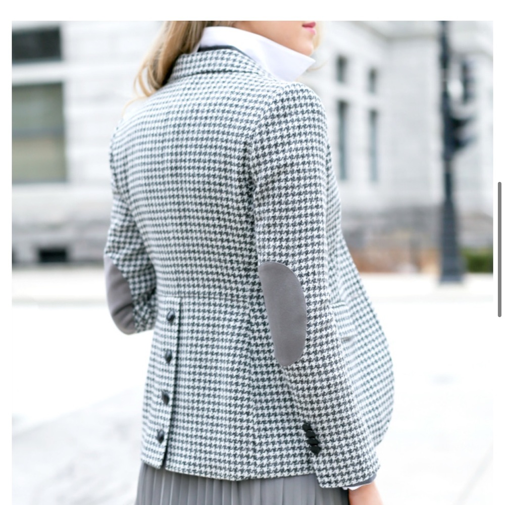 Brooks Brothers Gray Stelita Fir Houndstooth Blazer